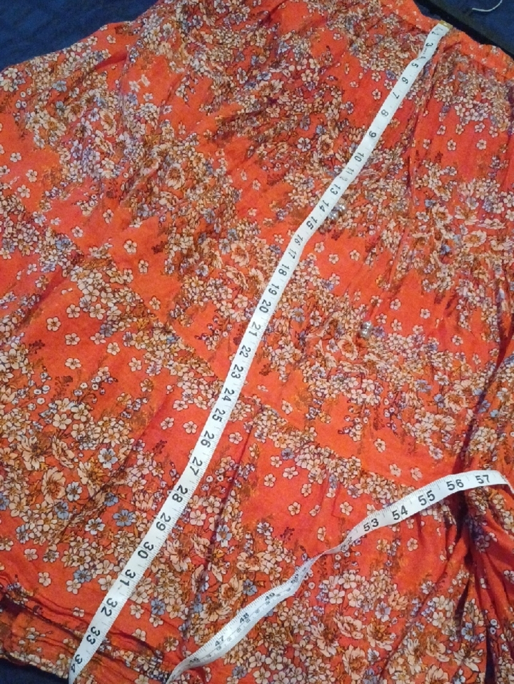 << Mlle Gabrielle Orange Floral Tiered Maxi Skirt Women's Size XLarge - Picture 10 of 10